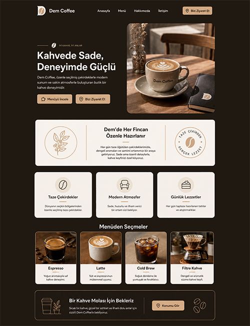 Dem Coffee Web Site Projesi