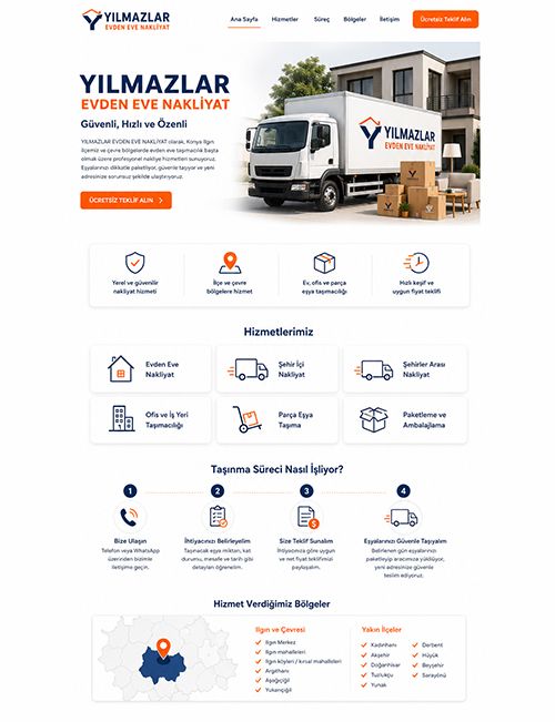 Yılmazlar Nakliyat Web Site Projesi