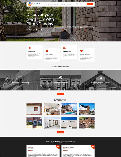 Piland Construction Web Site Projesi