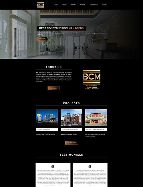 BCM Construction Web Site Projesi
