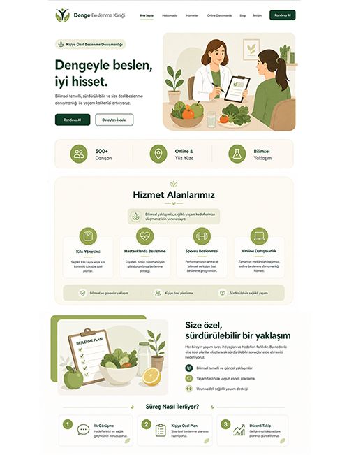 Denge Beslenme Kliniği Web Site Projesi