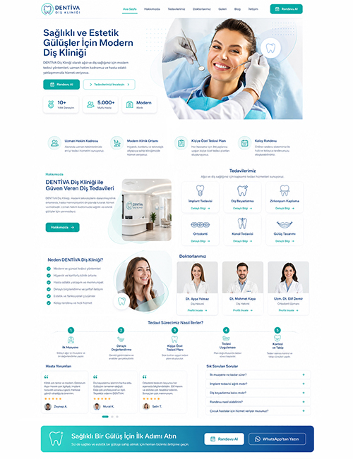 Dentiva Diş Kliniği Web Site Projesi